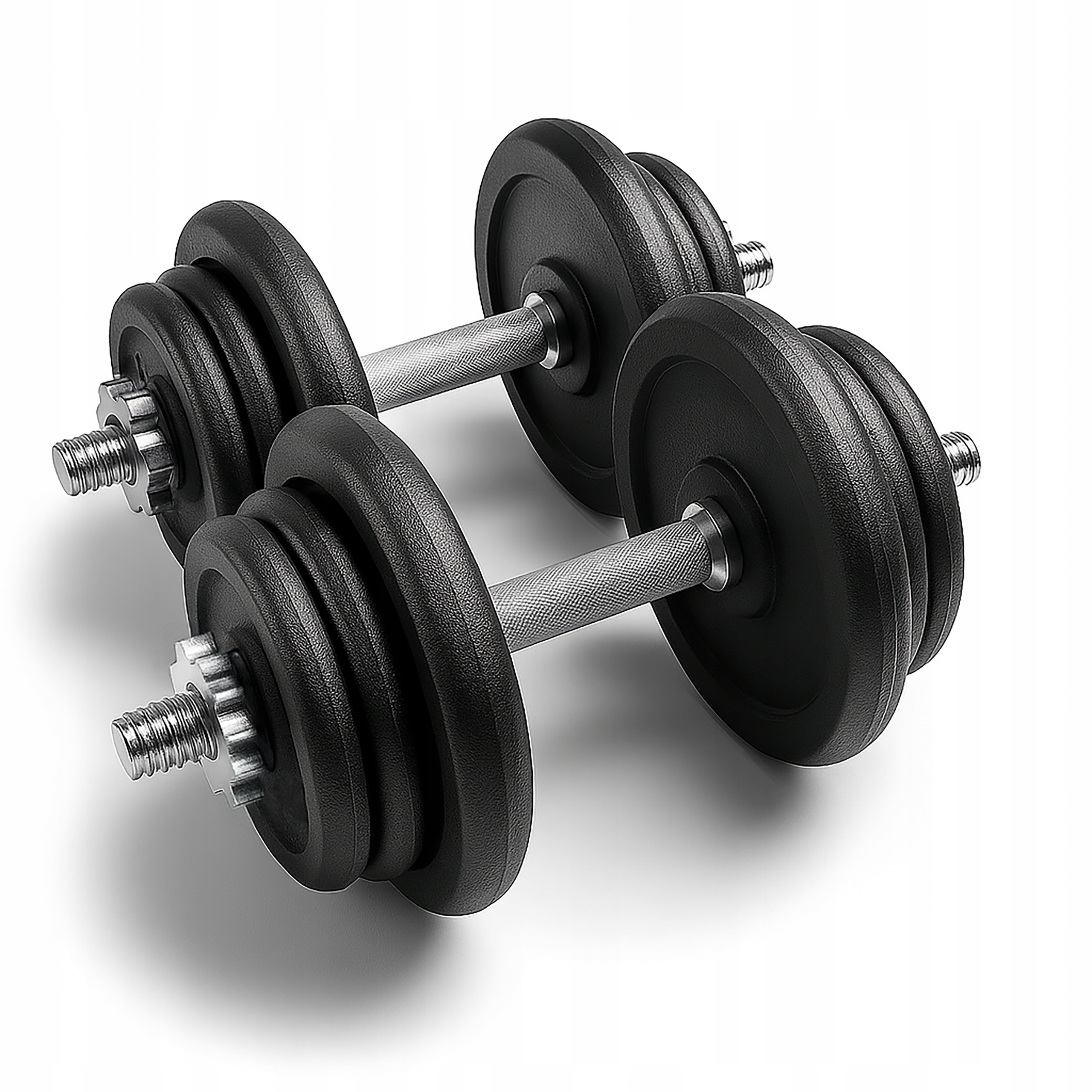 Hantle Żeliwne 2x25 kg gryf Talerze zestaw 50kg