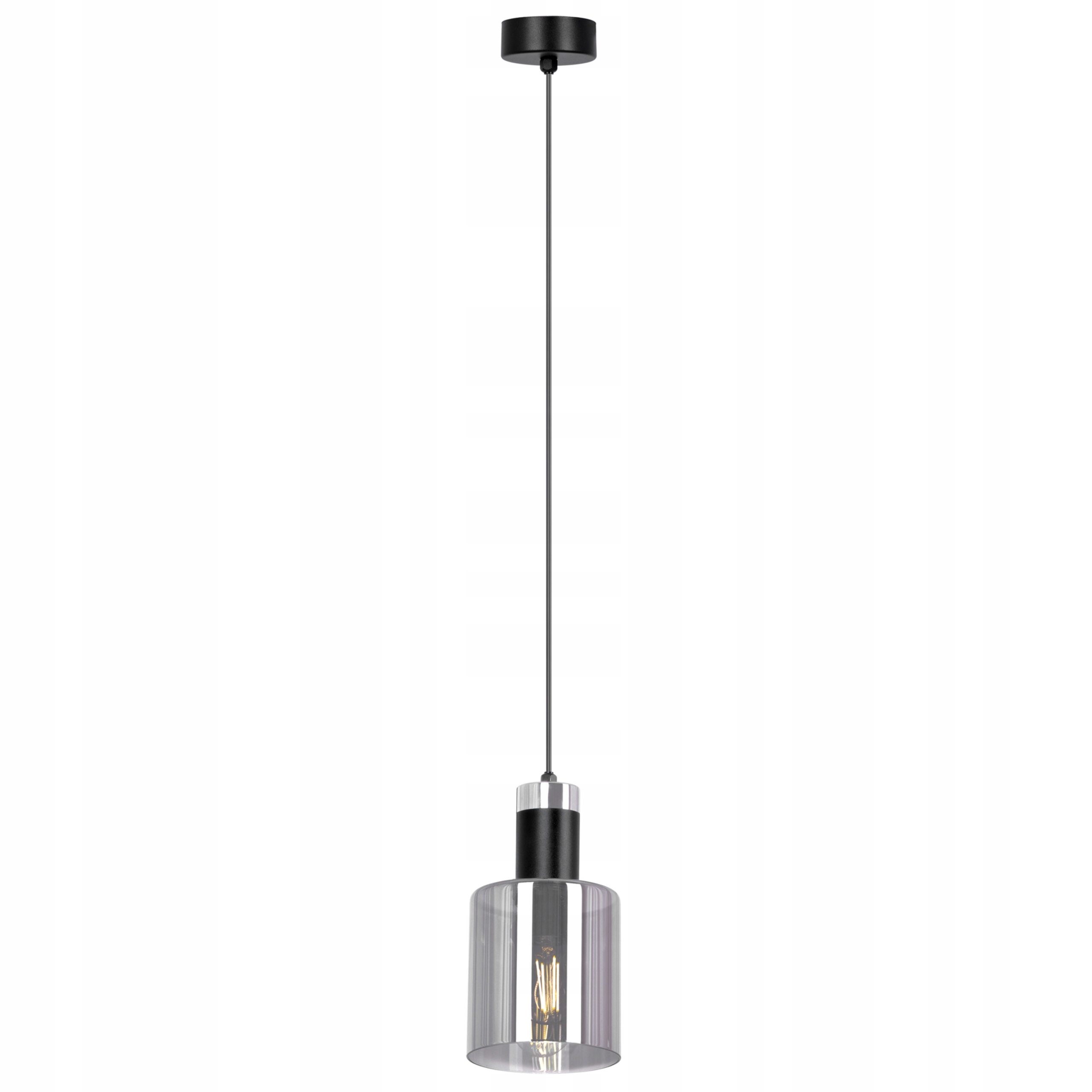 Závěsné stropní svítidlo černá nad jídelním stolem a ostrůvkem do kuchyně obývacího pokoje Brus