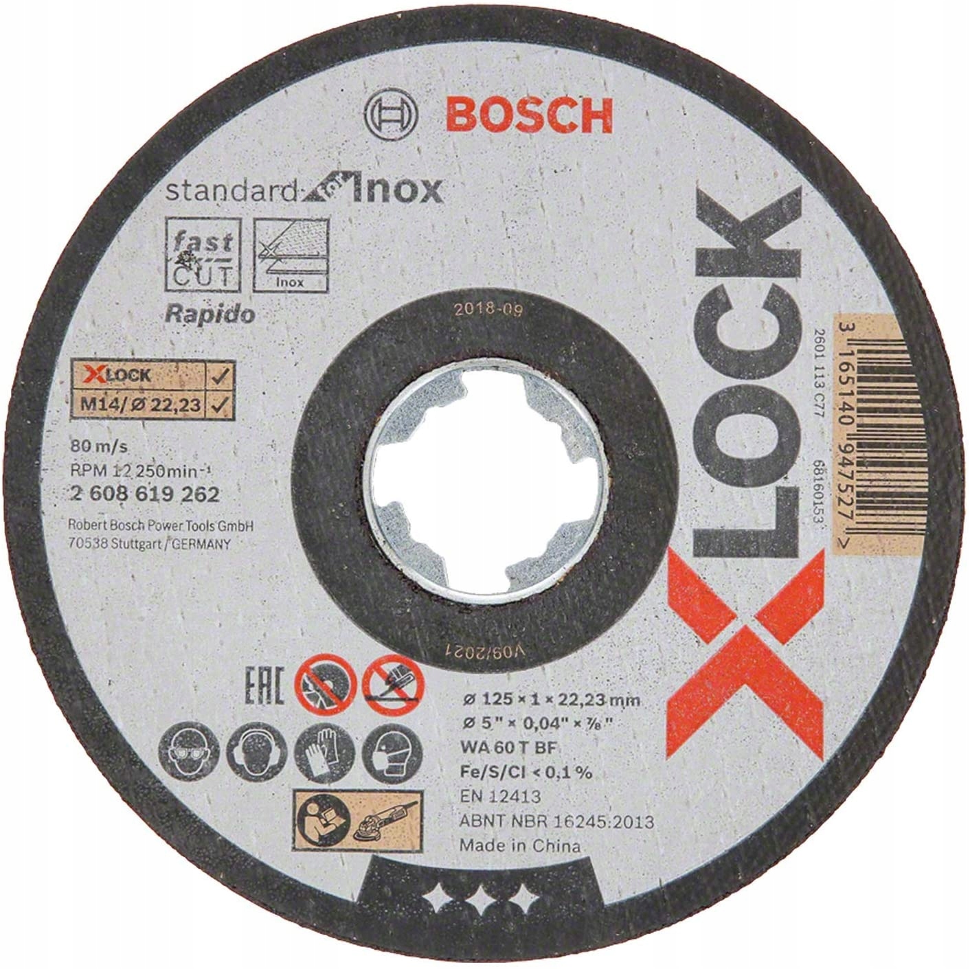 

Bosch tarcza korundowa do stali 125/1,0mm X-lock