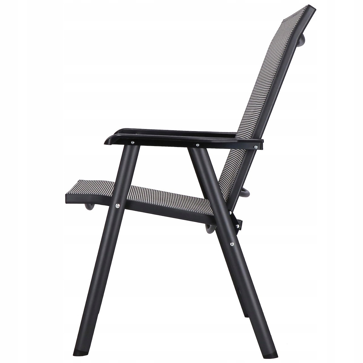 KRZESŁO OGRODOWE SKŁADANE NA TARAS BALKON FOTEL OGRODOWY MOCNE METALOWE Kolor szary