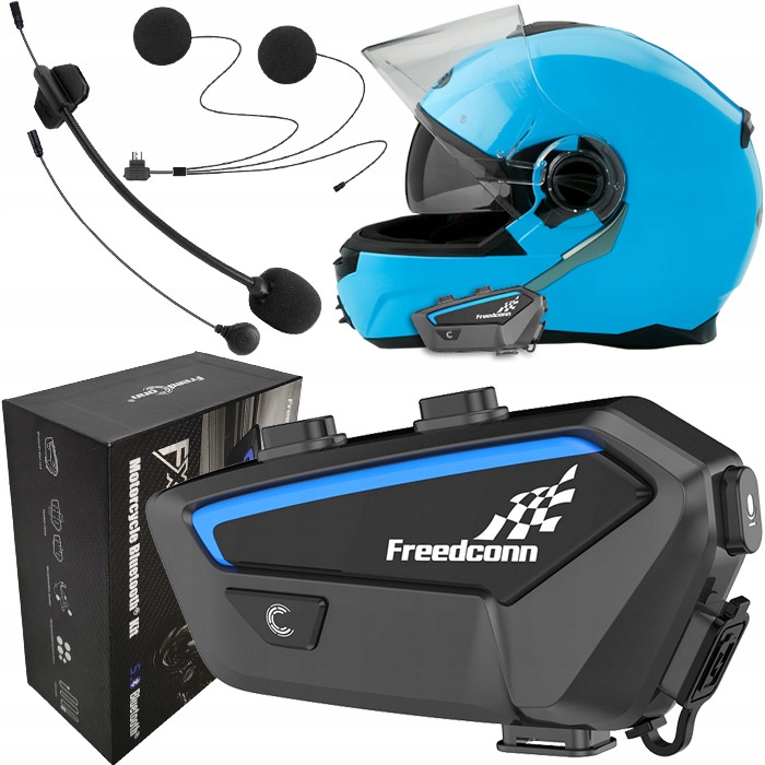 INTERKOM MOTOCYKLOWY FREEDCONN FX KONFERENCJA POLSKI LEKTOR RADIO FM BT 5.0