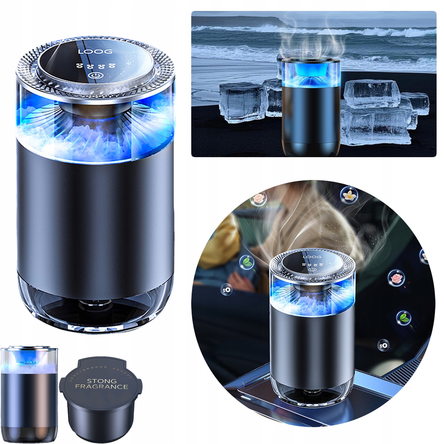 Dyfuzor Zapachowy Samochodowy Rgb Nawilżacz Powietrza 3 Tryby Rozpylania