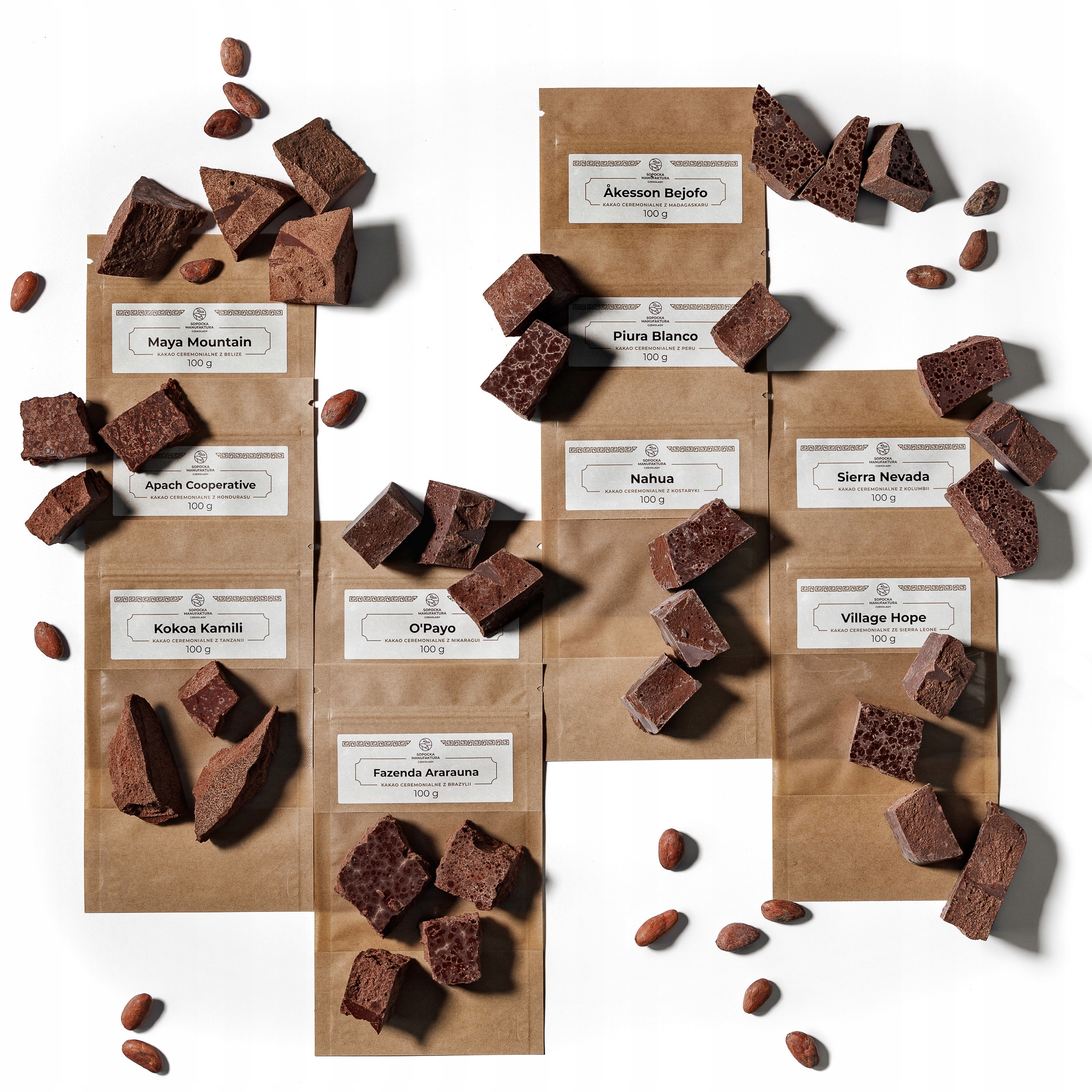 Kakao Ceremoniální přírodní pravé zdravé 100% sada 10x100g 1kg