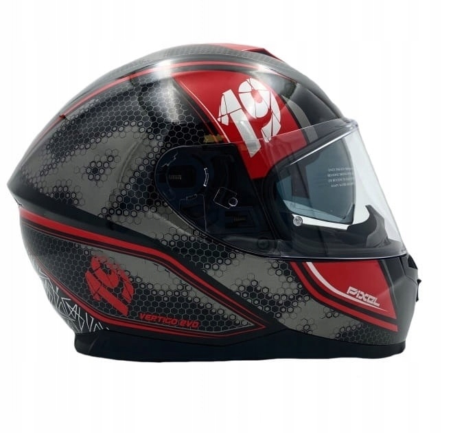 Moto prilba Lazer Vertigo Evo Pixel, tmavo čierna/červená