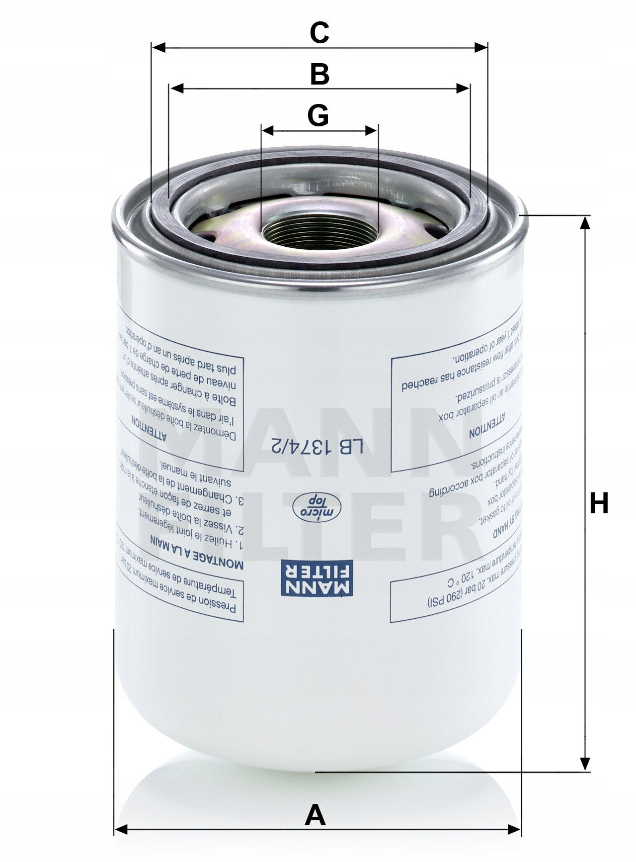 Filtr oleju MANN-FILTER LB 1374/2
