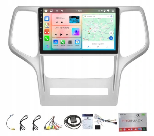 Rádio Navigácia Gps Android Jeep Grand Cherokee 2008-2013 Carplay 4GB 64GB