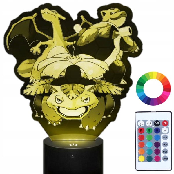 

Lampka Nocna z Imieniem Pokemony 3D Led Grawer