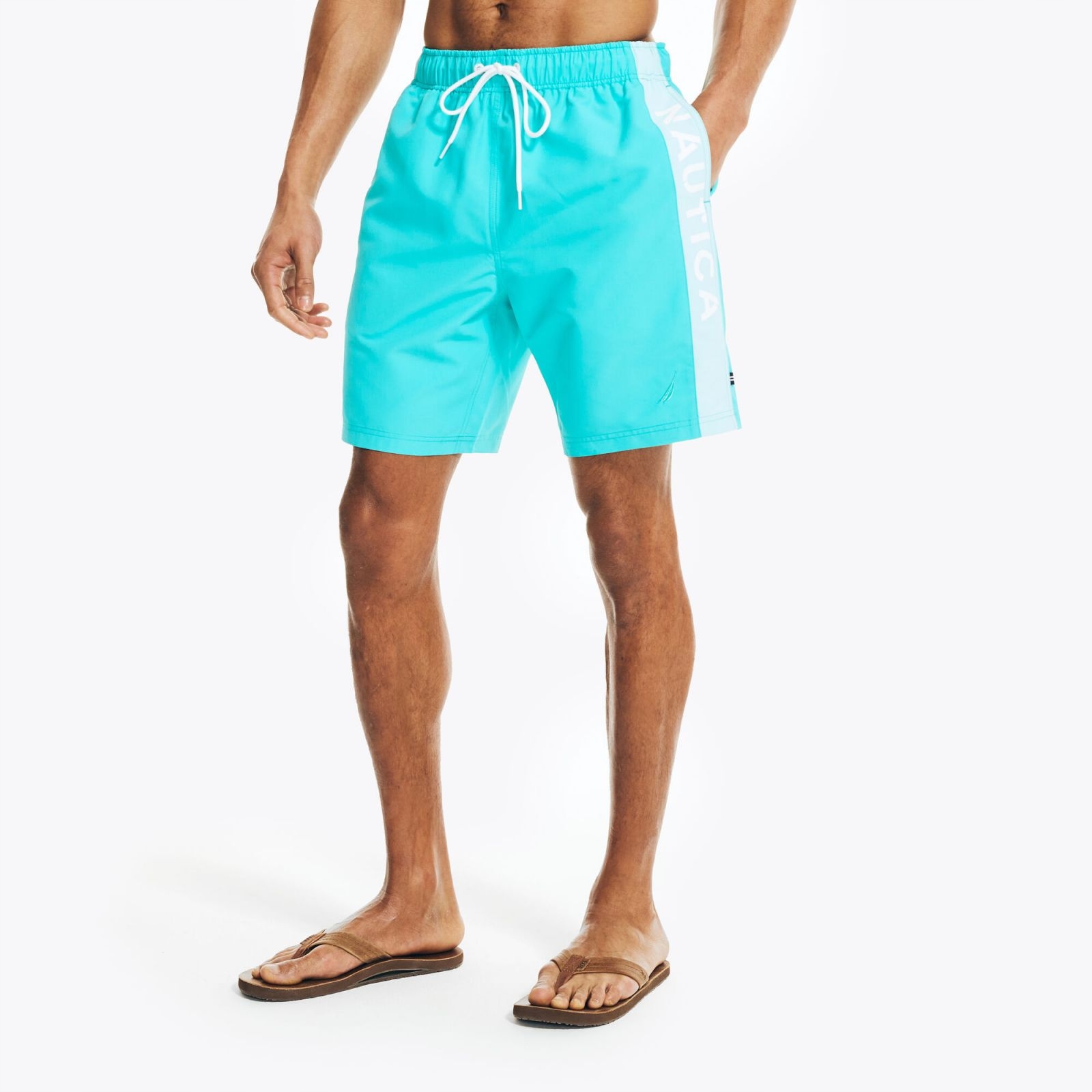 Nautica pánské plavky 8" Logo Swim modré L