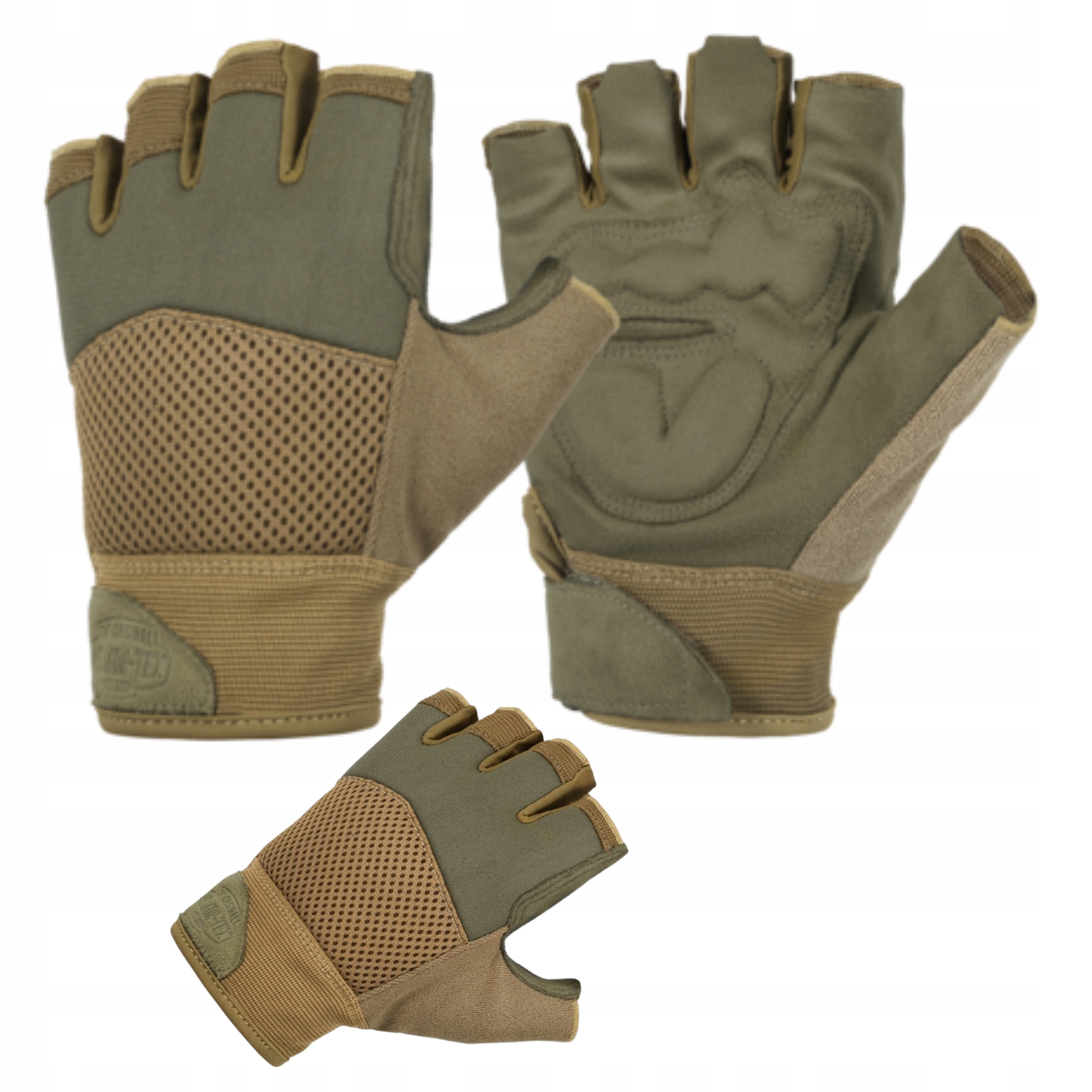 Half MK2 Taktické rukavice Helikon bez prstů Zesílené Olive Green S