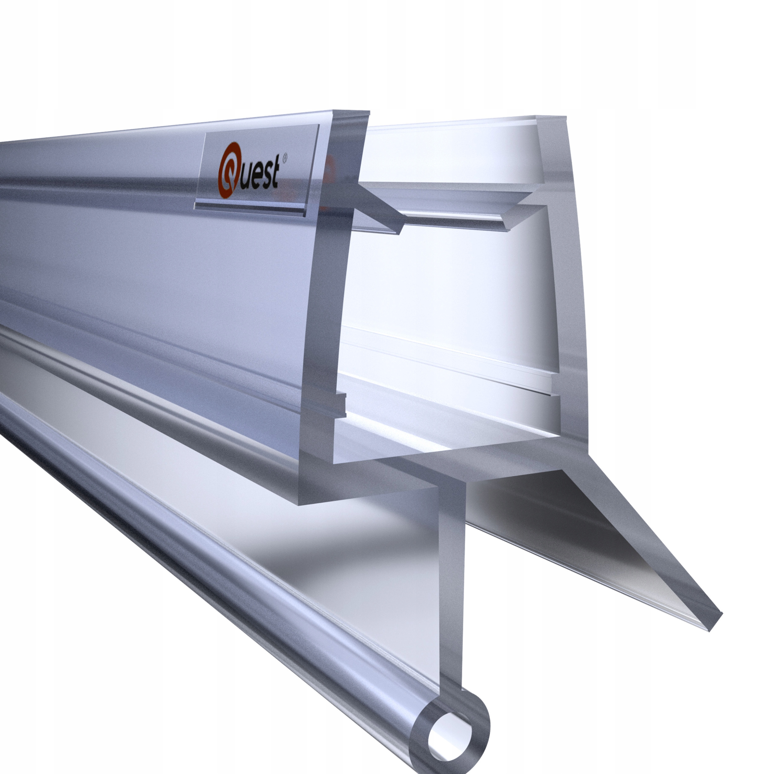 Spodná sprchová tesniaca podložka 100 cm priehľadná, okrúhla, zaoblená, 2 ks