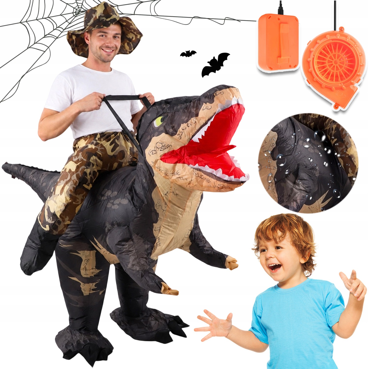 Kostým Kostým Dino Jezdec Převlek Na Halloween 150-190 CM