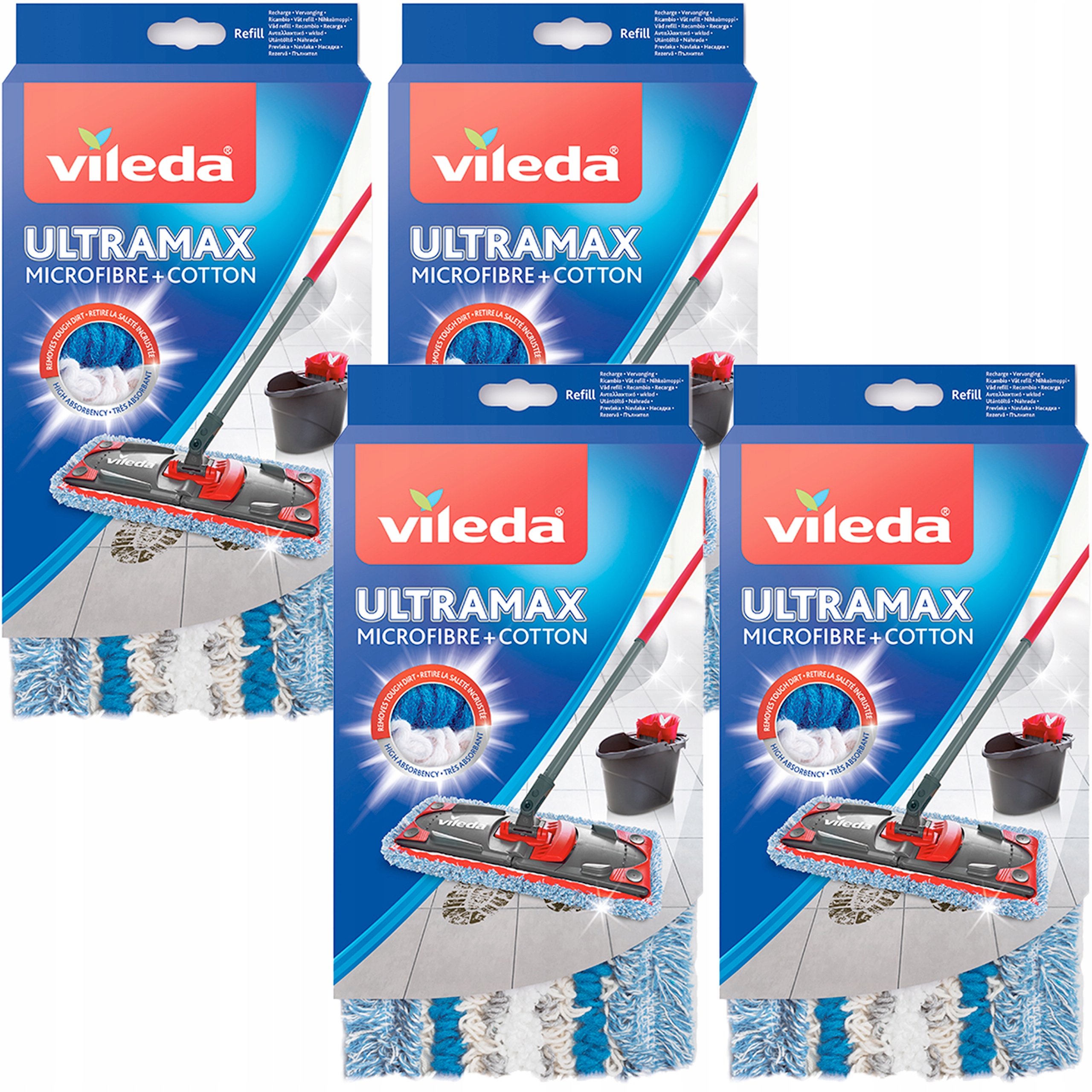 Levně Vileda 4x Vložka Mop Ultramax Ultramat Micro Cotton