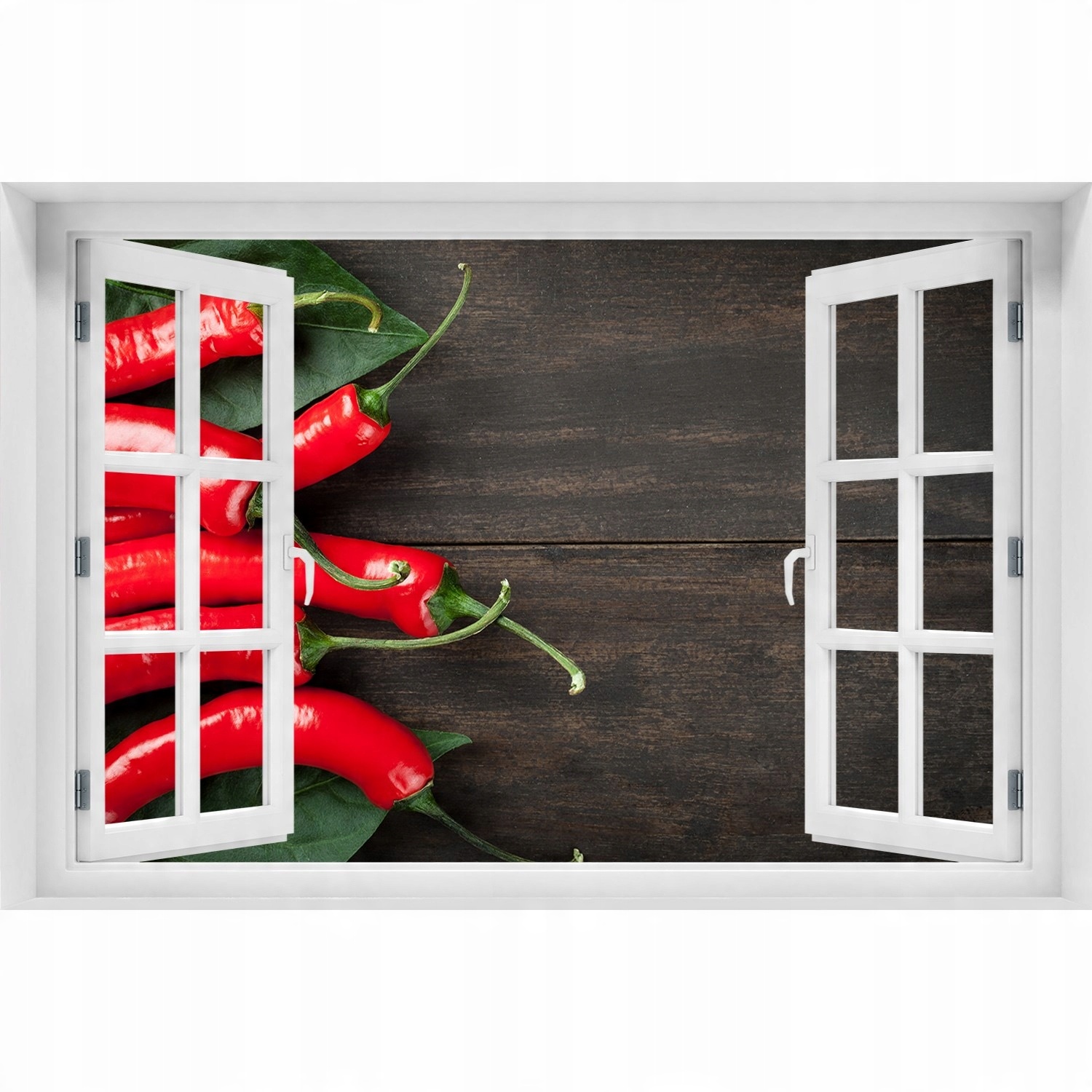 

3D Okno Naklejka na ścianę Papryczki chilli 90x60