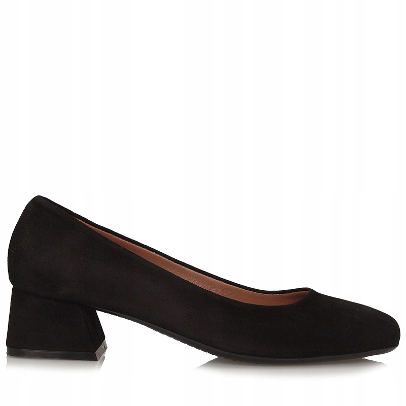 Dámské lodičky Přírodní kůže Podpatek Nazouvací kostka Černá vel.36 Be 1017