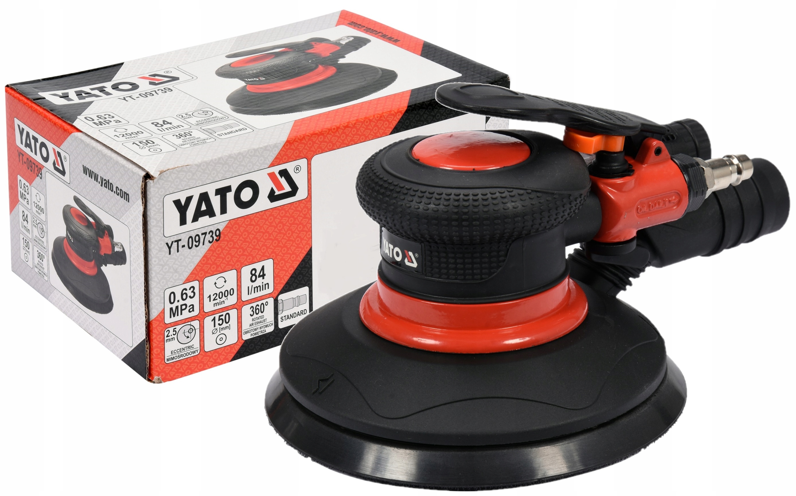 ПНЕВМАТИЧЕСКИЙ ЭКСЦЕНТРИКОВЫЙ ШЛИФОВАЛЬНЫЙ СТАНОК YATO YT-09739