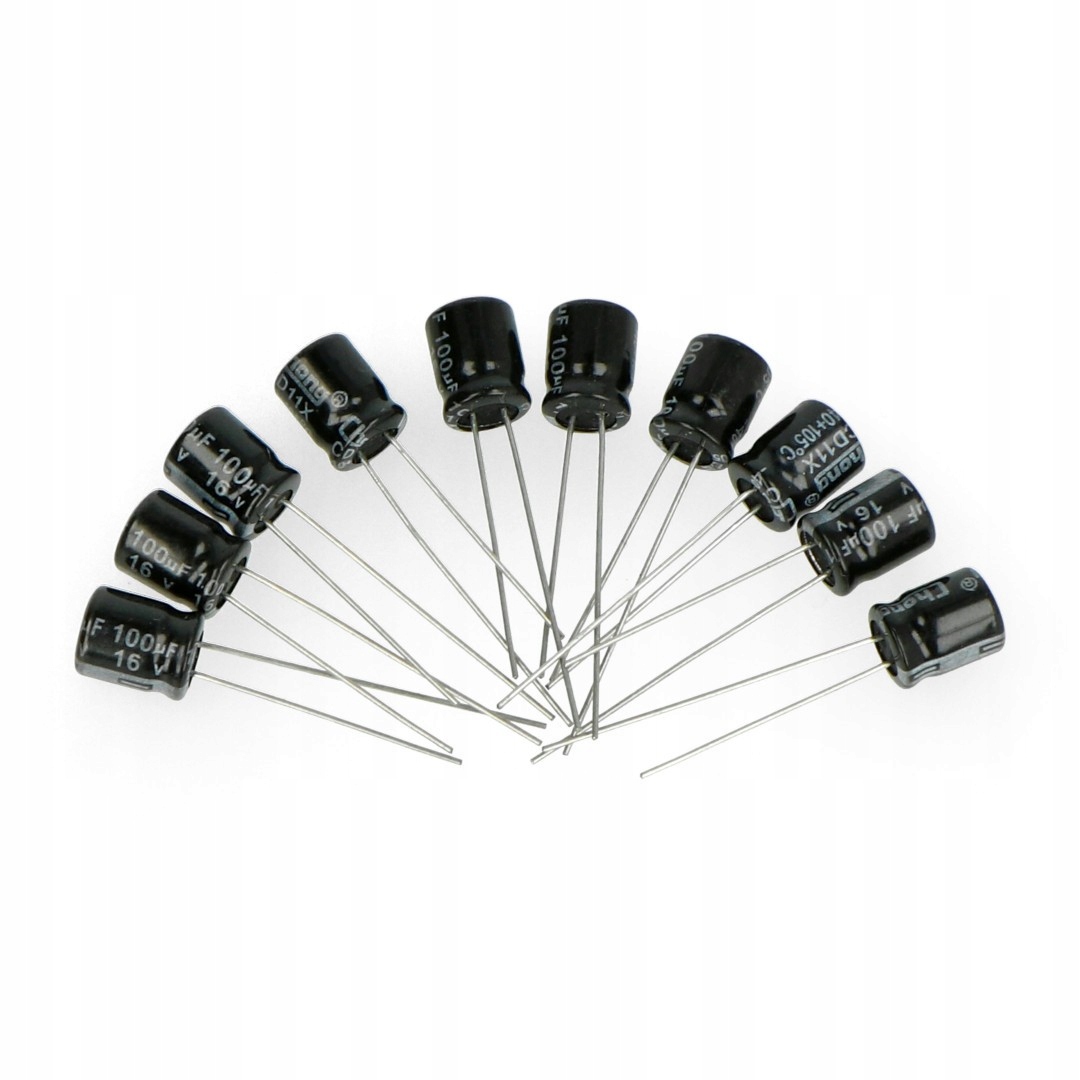

Kondensator elektrolityczny 100uF/16V Tht 10szt.
