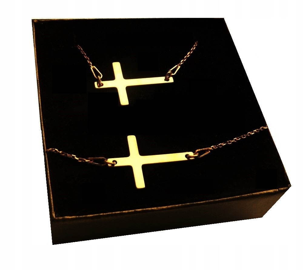 Zlatý komplet Křížek celebrity stříbro 925