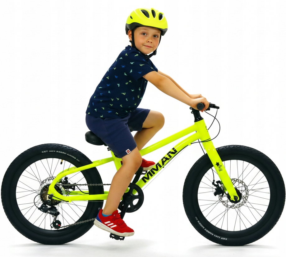 Lekki Aluminiowy Dziecięcy Rower 24 " Dla Chłopca Dziewczynki Żółty-zielony