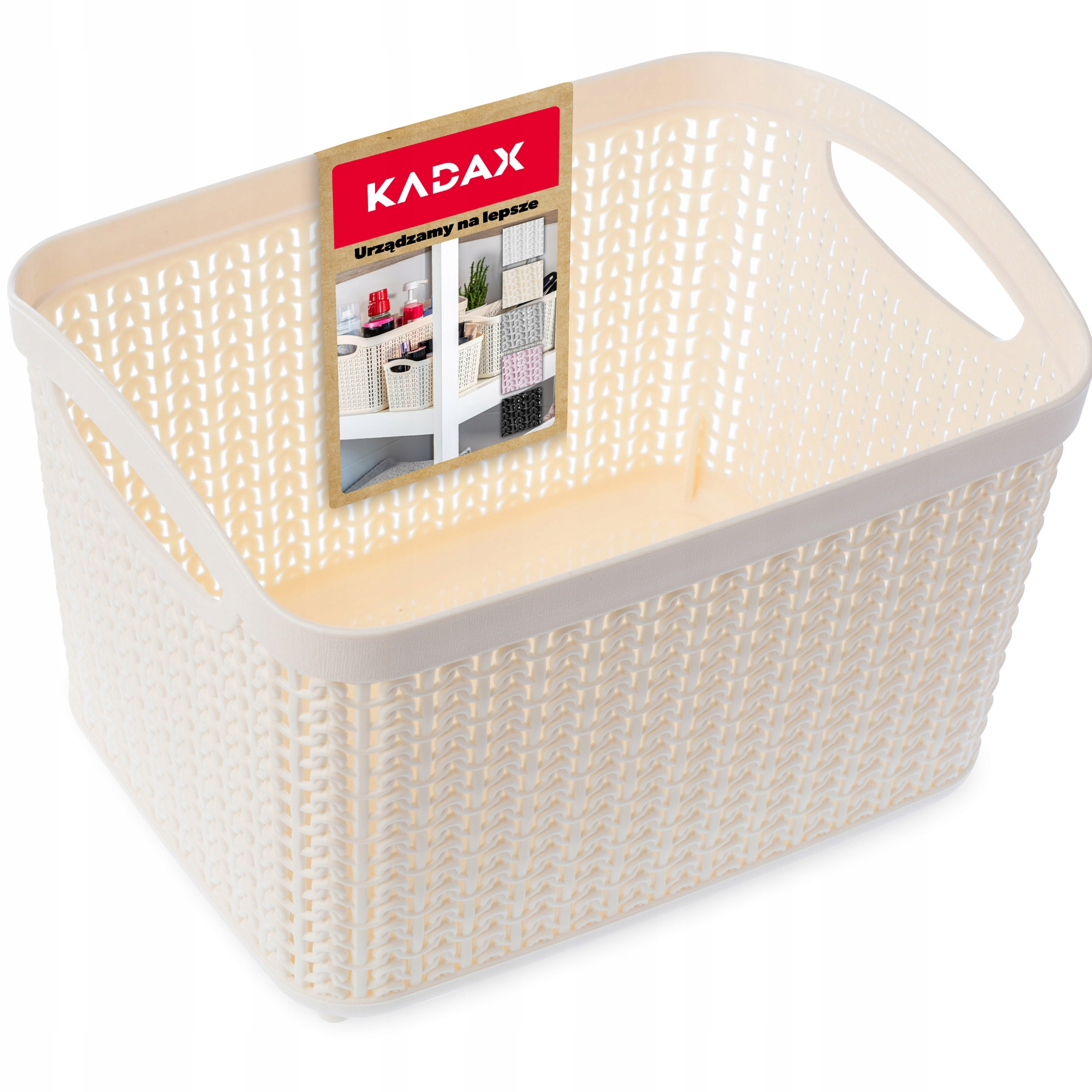 

Koszyk Pojemnik Plastikowy Koszyczek Kremowy 6,6L