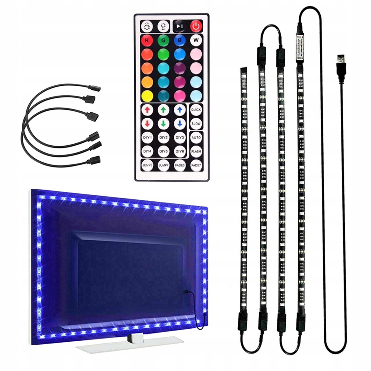 

ZD4D Podświetlenie Tv Led Rgb Taśma 4x 50CM Usb Ir