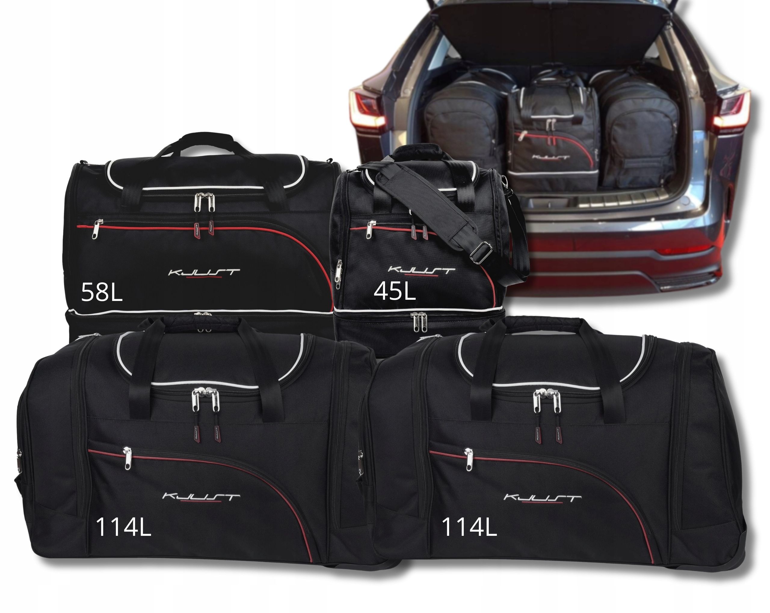 Sada tašiek Kjust do kufra auta Lexus Nx Phev 2021+ (4 kusy)