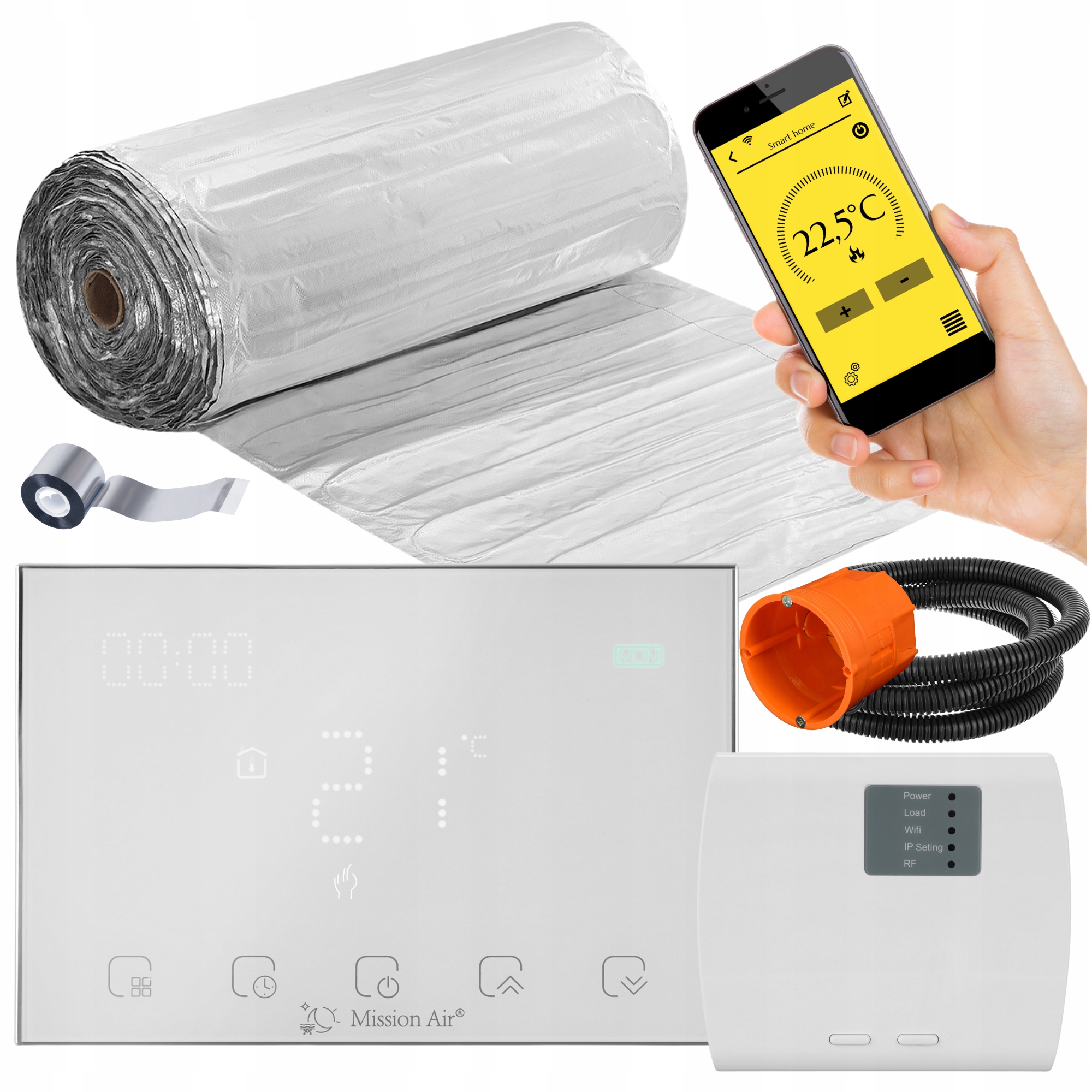 Set Vyhřívací Podložka pro topení Mission Air pod panely MAL-160W/m² 20 m² WiFi