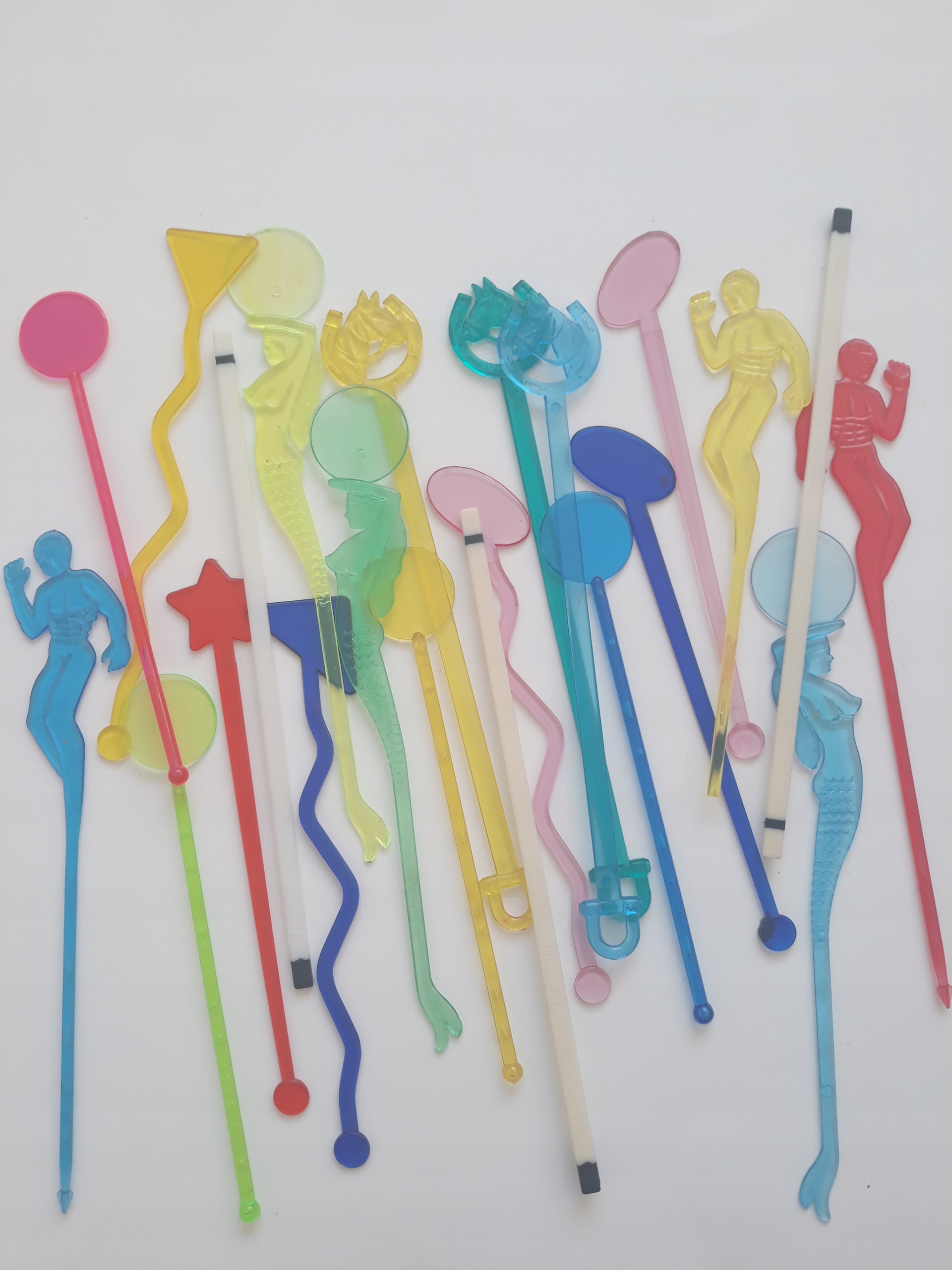 Mieszadełko plastikowe z dużą ozdobą 7 sztuk