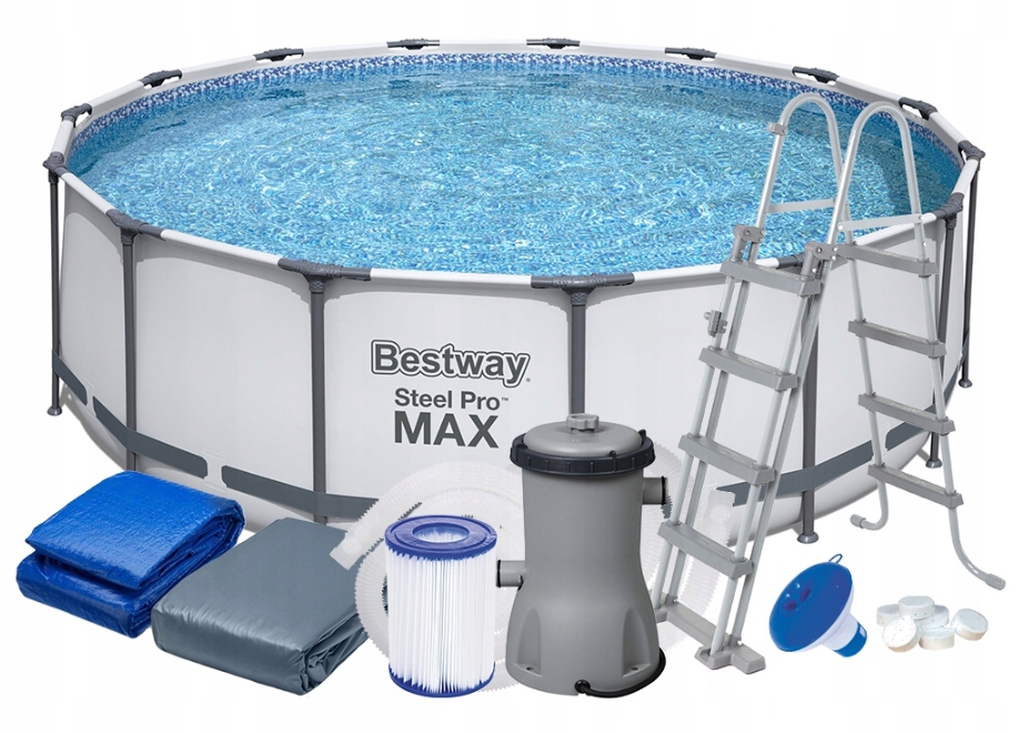 

9w1 Basen Bestway 56438 457x122cm Pompa Pokrywa