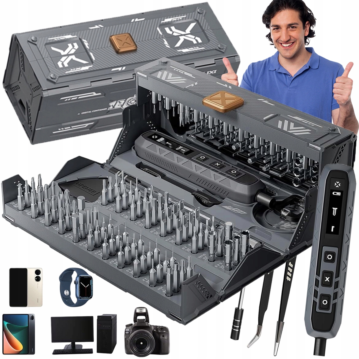 180W1 Mini Elektrický Magnetický Šroubovák Sada Nářadí Na Opravy