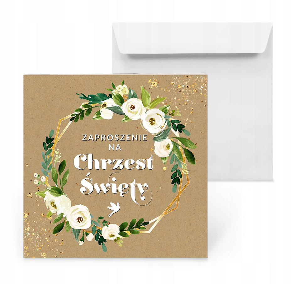 ZAPROSZENIA NA CHRZEST+KOPERTA-3SZT DO WYPEŁNIENIA