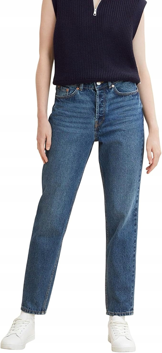 Tom Tailor Džíny Mom Jeans Vysoký Stav Oděrky Modré 30 6FA