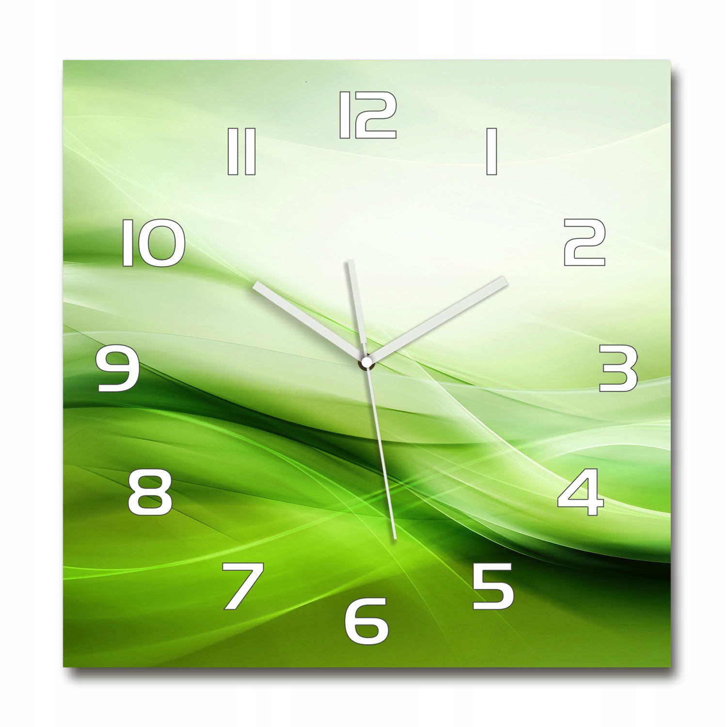 

Duży szklany zegar ścienny Zielone fale tło 60x60
