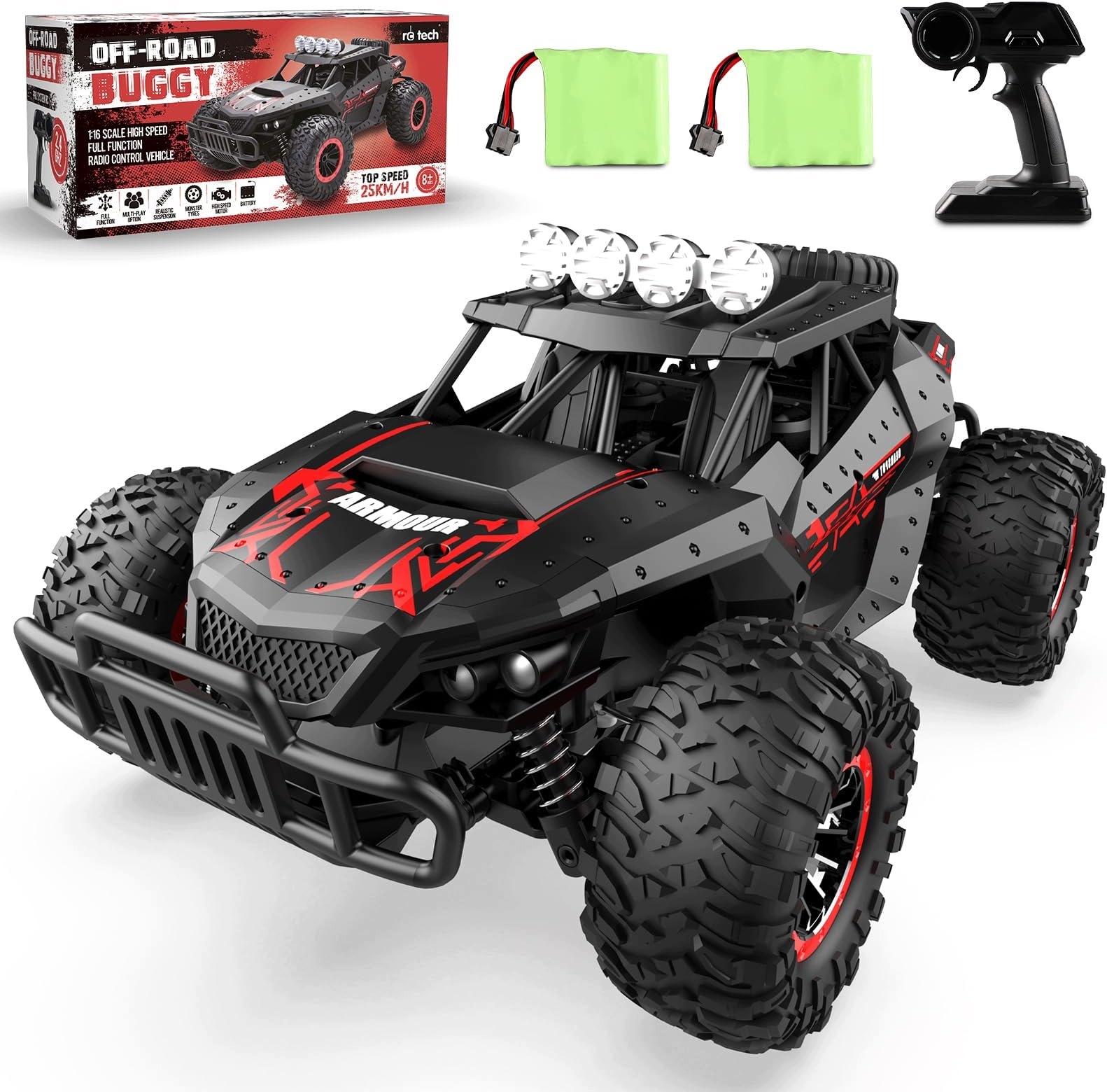 Samochód Rc Offroad Buggy 25KM/H 1:16 2,4GHZ Terenowy Zdalnie Sterowany
