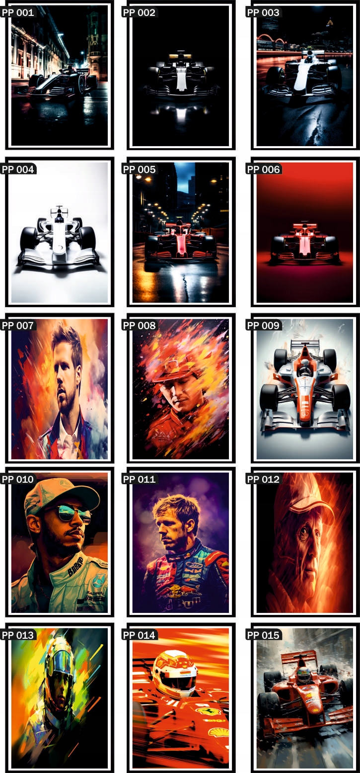 PLAKAT NA ŚCIANĘ DO SALONU OKŁADKA ZAWODNIKA FORMULA 1 LEGENDS 100x70 cm Marka EObraz