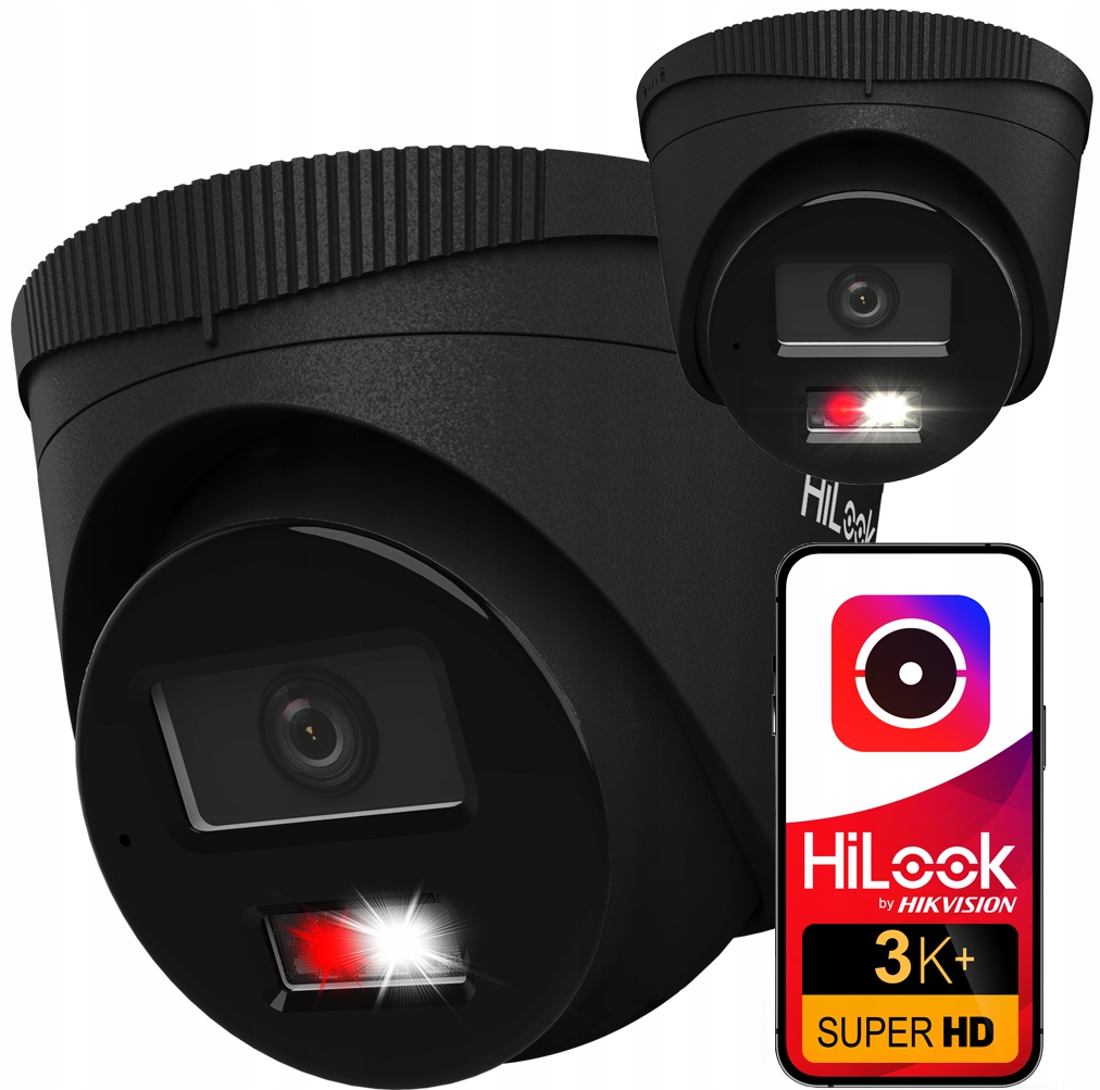 Ip kamera 6MPx vonkajšia IPC-T260HA-LU Black PoE HiLook od Hikvision IP67
