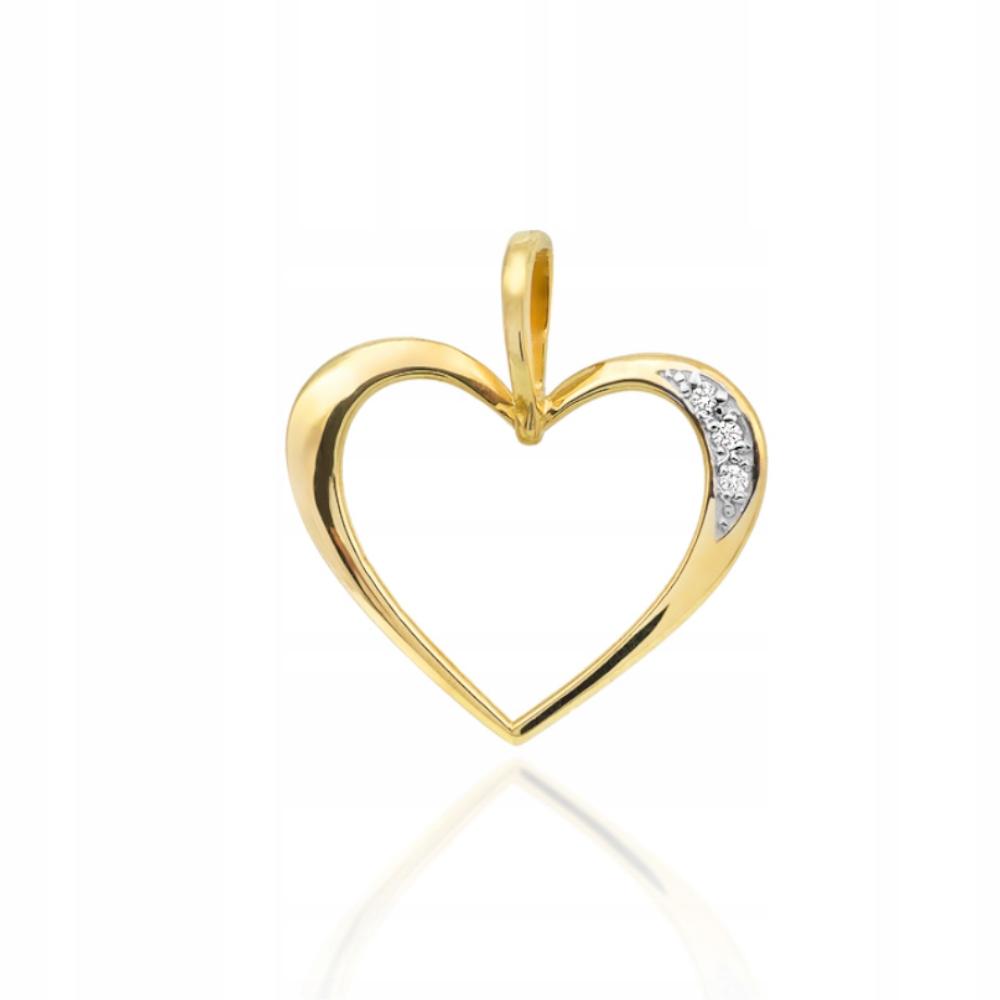 Přívěsek Srdce s zirkony Zlato 585 0.7 g srdíčko jako dárek módní