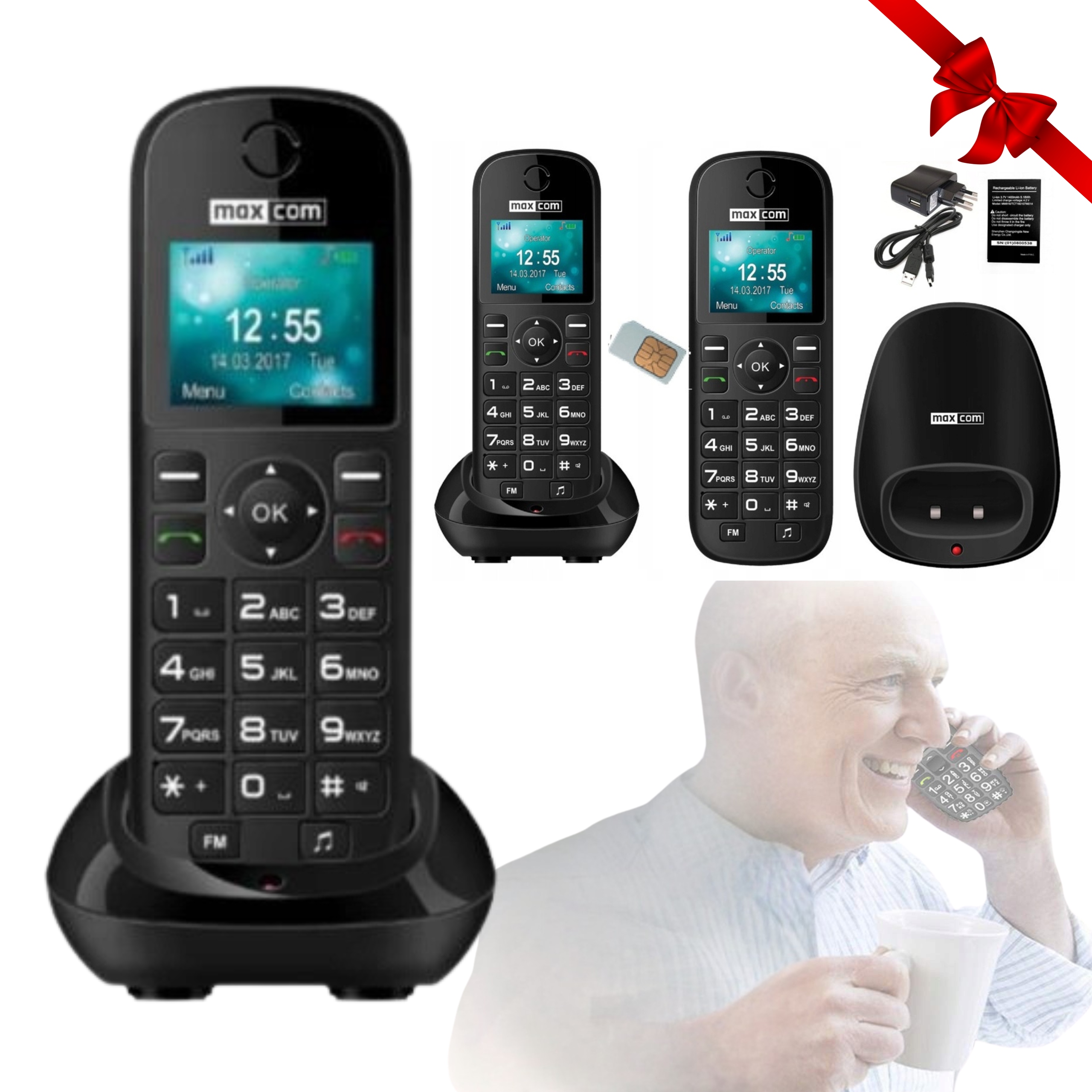 Telefon Dla Seniora Osoby Starszej Głośny Prosty Duża Klawiatura Komórkowy