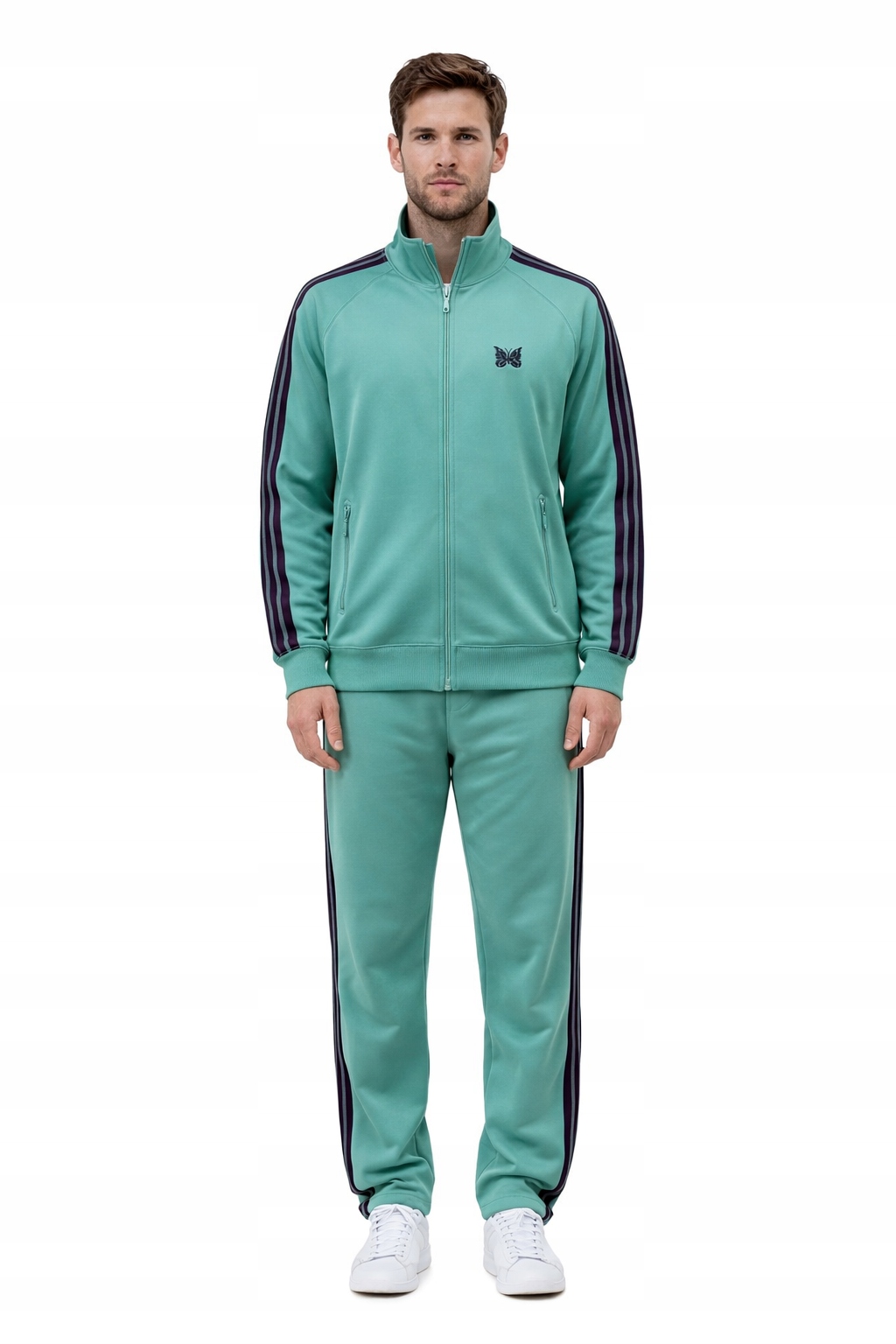 Needles Zelená Pánská Sportovní Mikina S Motýlem Na Hrudi M I2E