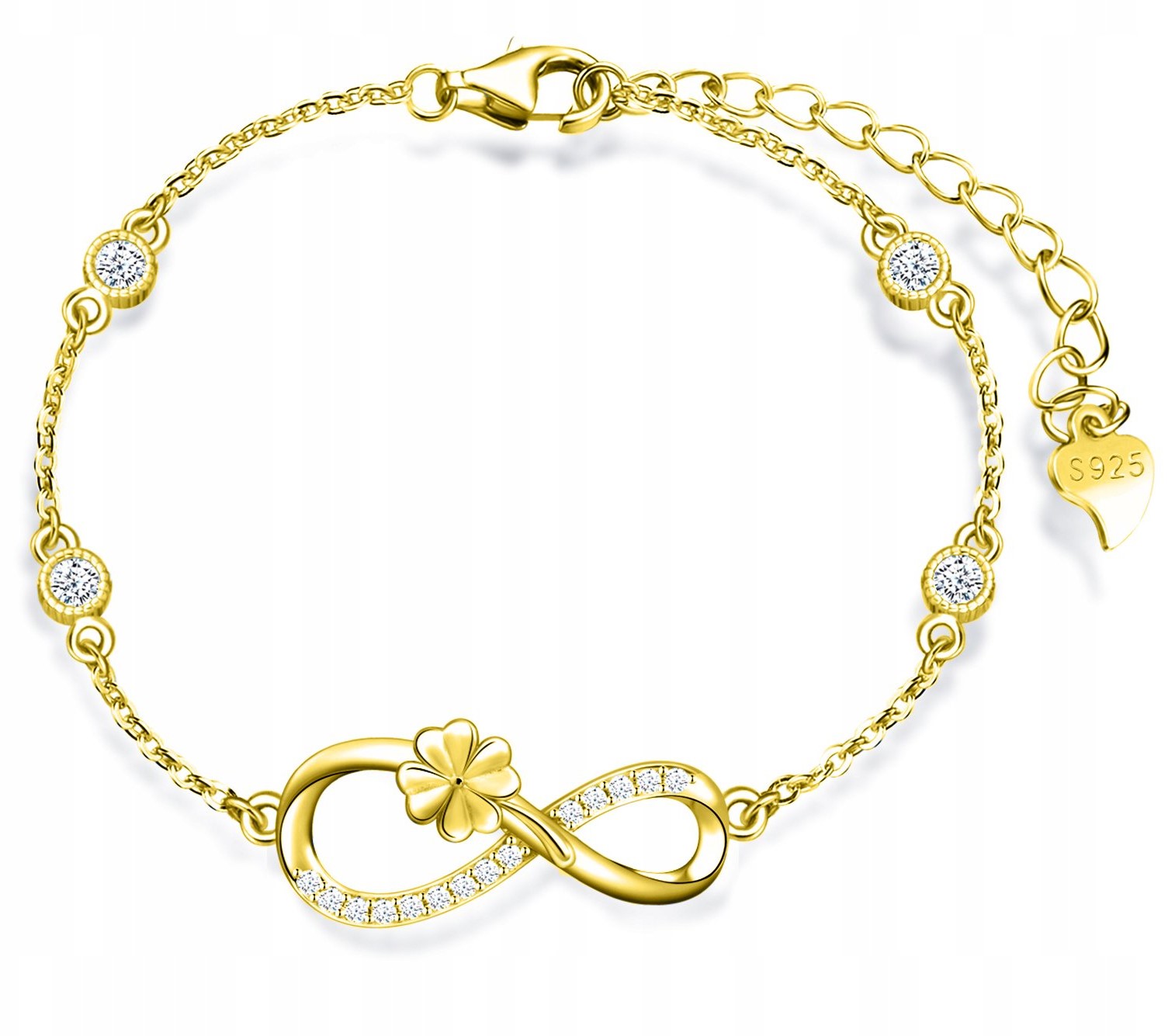 Zlatý náramek Celebrity Nekonečno Stříbro O Ryzosti 925 Regulovatelný