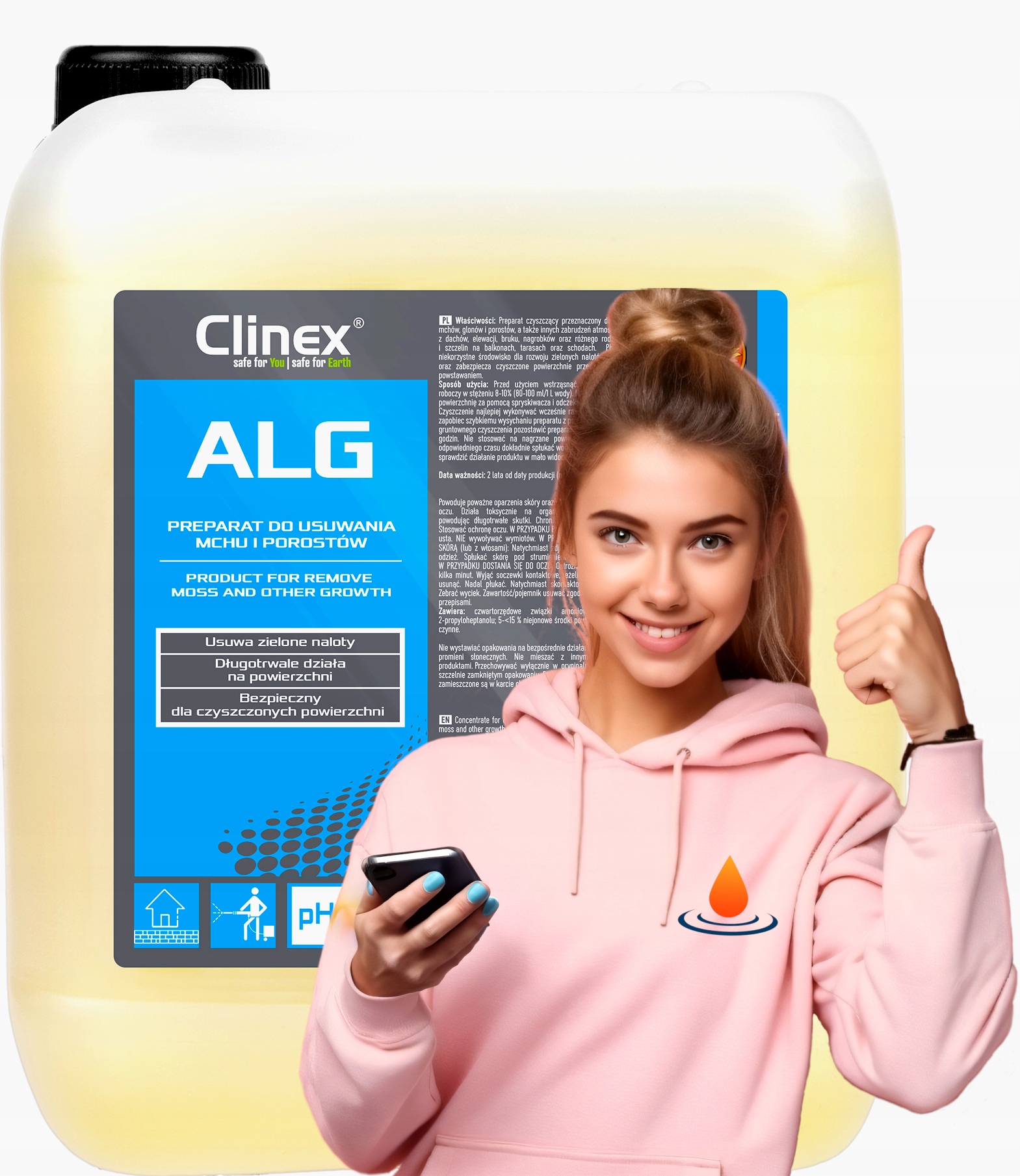 Clinex Alg Płyn do usuwania mchu i porostów 5l