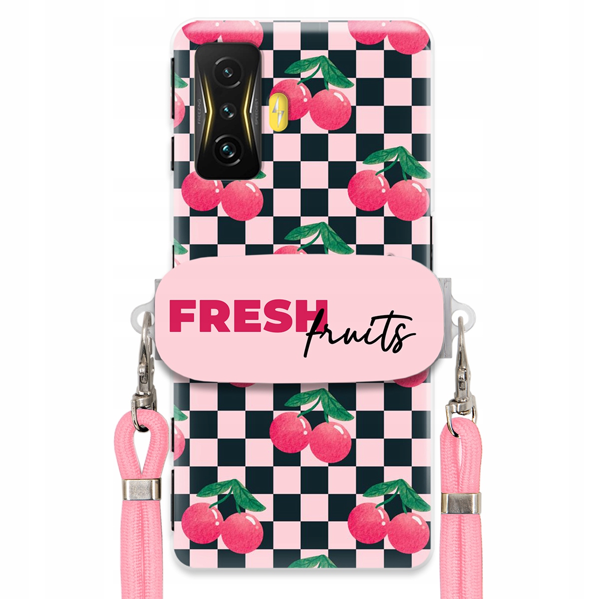 Puzdro pre Xiaomi Poco F4 Gt Crossbody vodítko držiak šachovnice Fresh Fruits