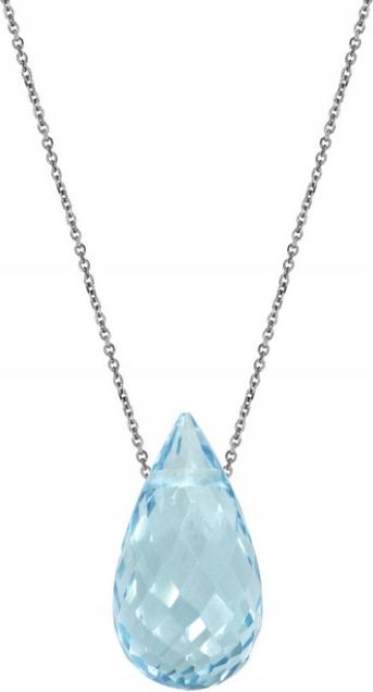Stříbrný náhrdelník 925 řetízek ankr 42 cm a topaz sky blue pro ženy