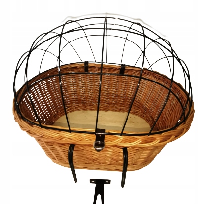 Duży kosz wiklinowy na rower Transporter dla Psa do 15 kg