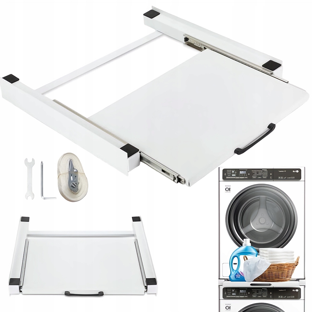 Stelaż Z Półką Wysuwaną Pralka Suszarka 54X60CM 6M Linka Do Kotwienia