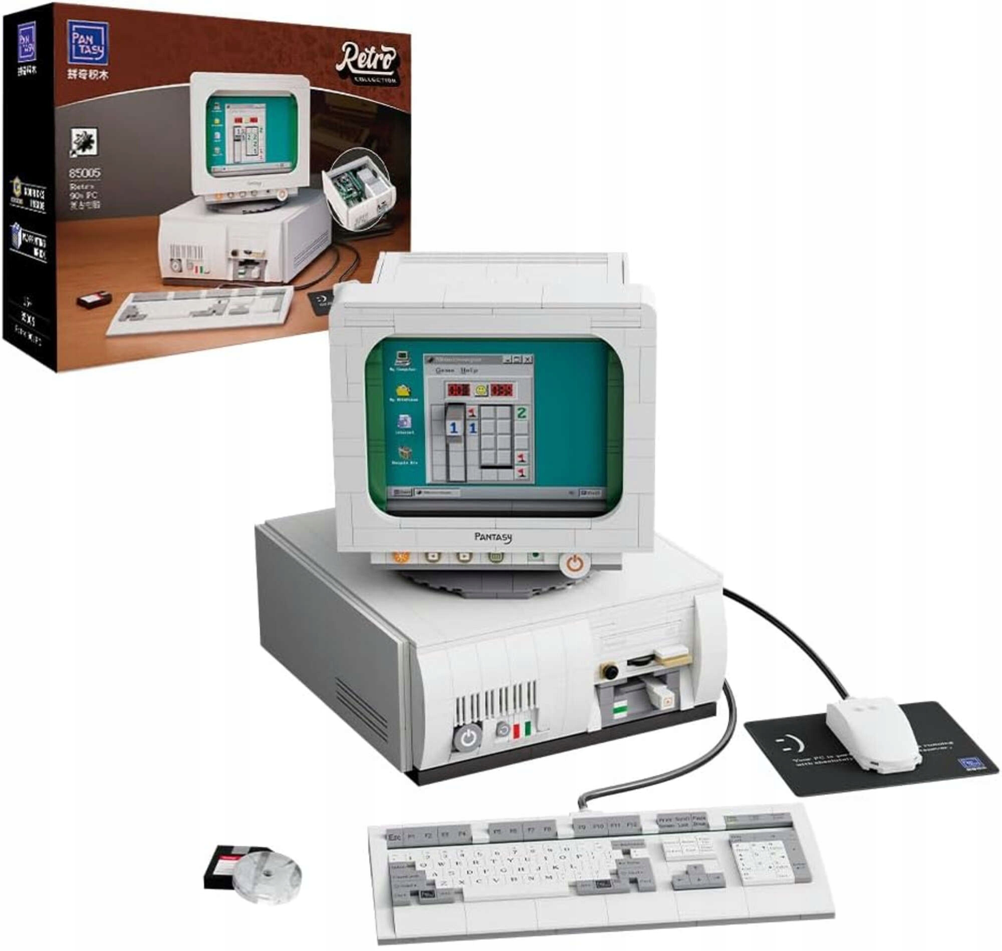 Klocki Konstrukcyjne Pantasy Retro Vintage Komputer 1980S 1637 Elementów