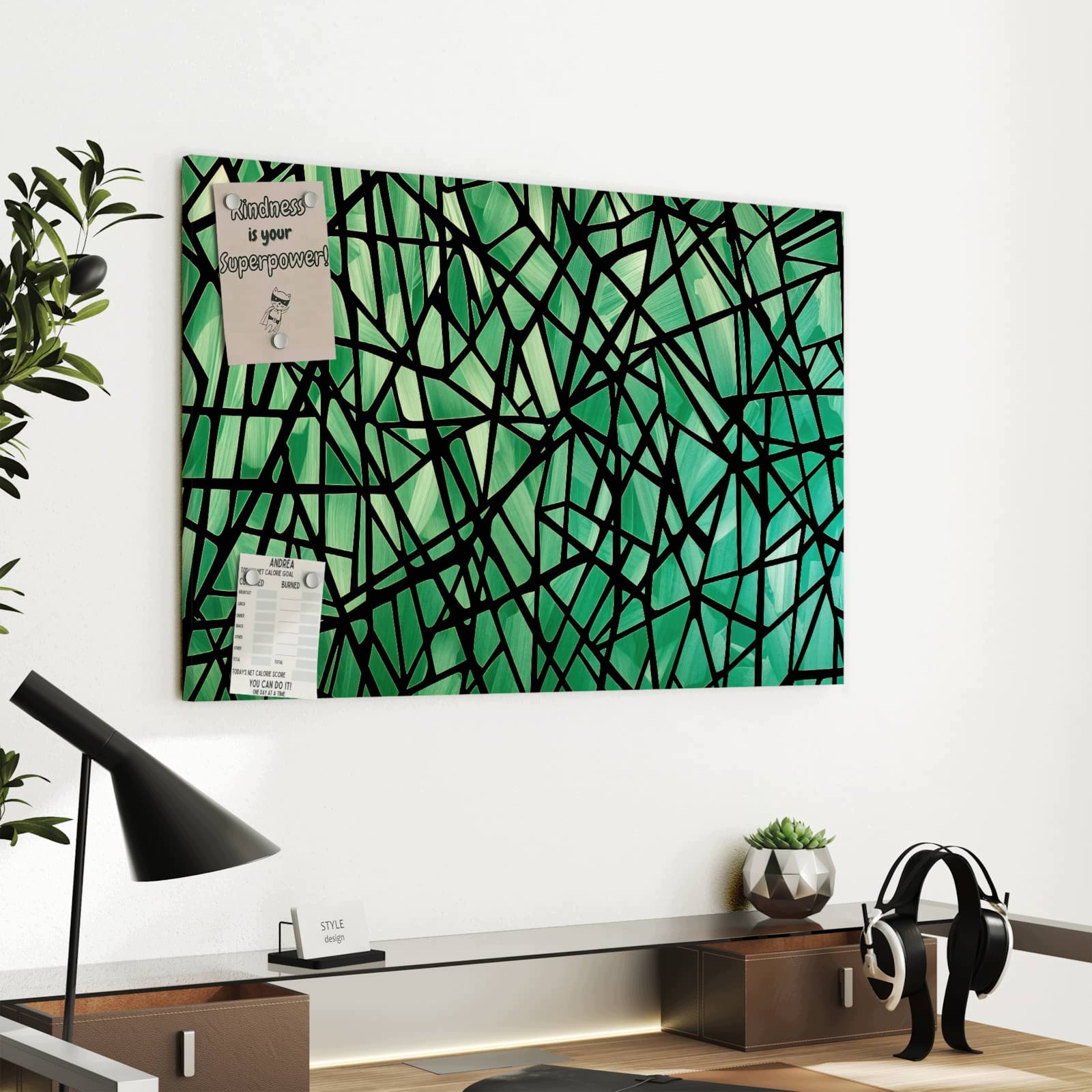 Magnetická tabule Geometrický vzor na szkle 60 × 40 cm