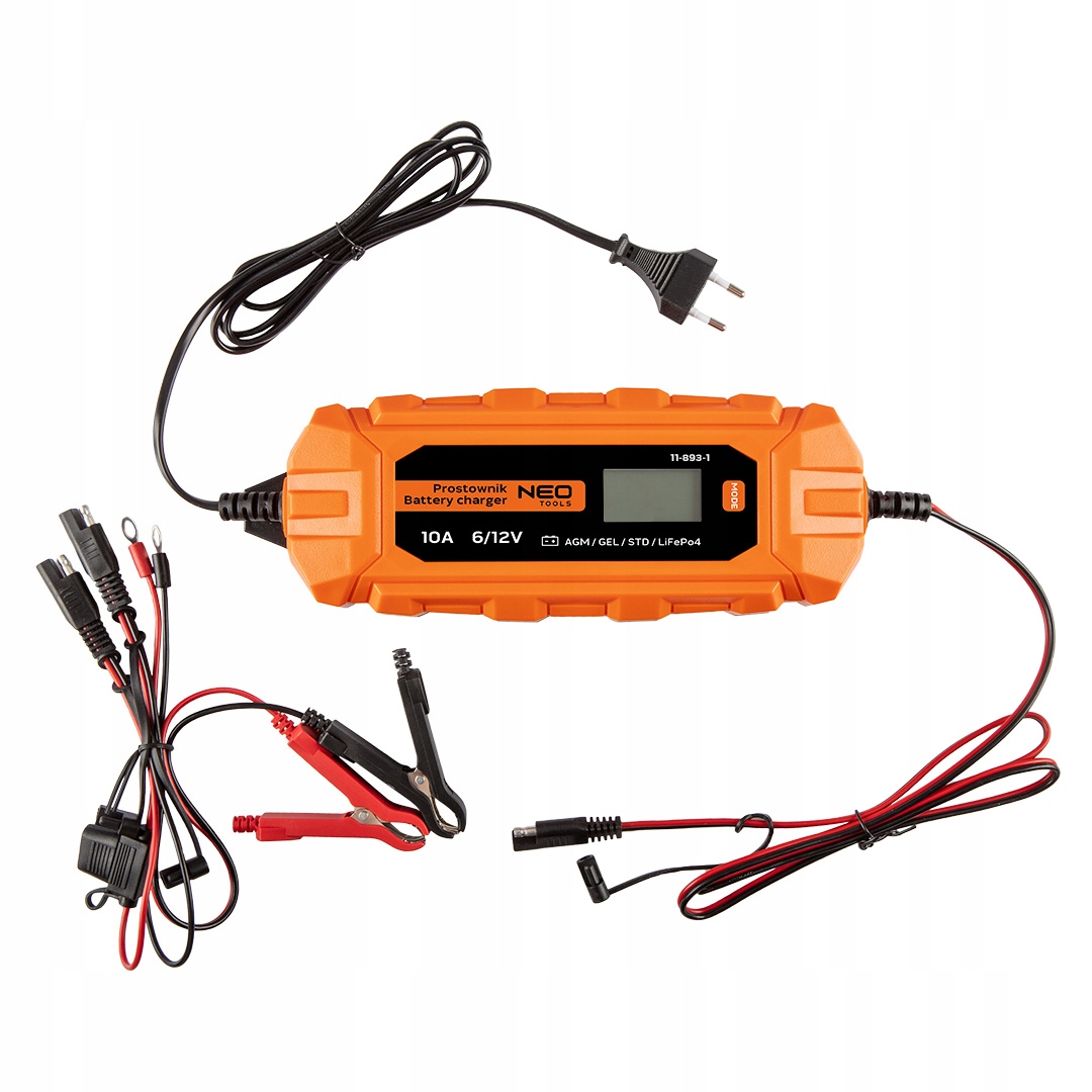 Prostownik automatyczny 10A/160W, 3-200Ah do akumulatorów kwasowych Agm/gel