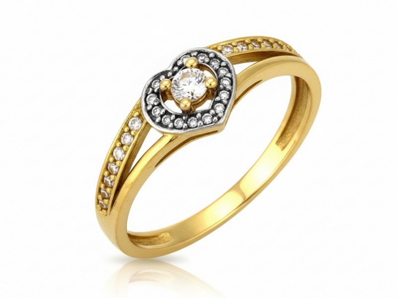 Dámský zlatý prstýnek 585 s zirkony, stylový od klenotníka