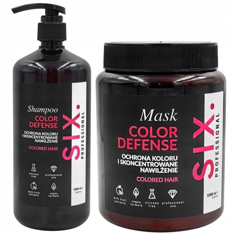 Six Professional Color Defense Šampon Pro Barvené Vlasy 1 L Maska 1 L