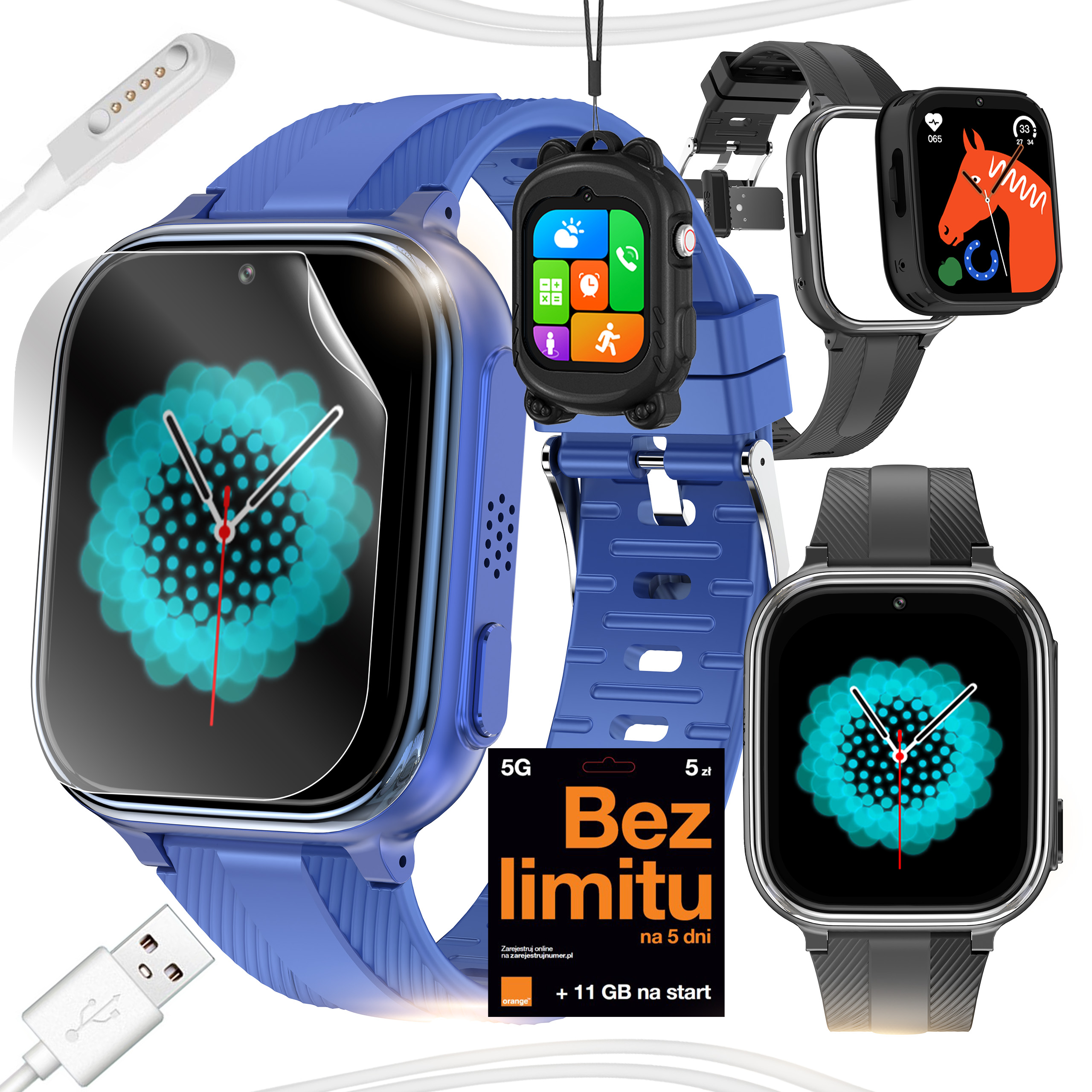 Smartwatch Zegarek Dla Dzieci Telefon 4G Rozmowy Sms Z Grami Polskie Menu